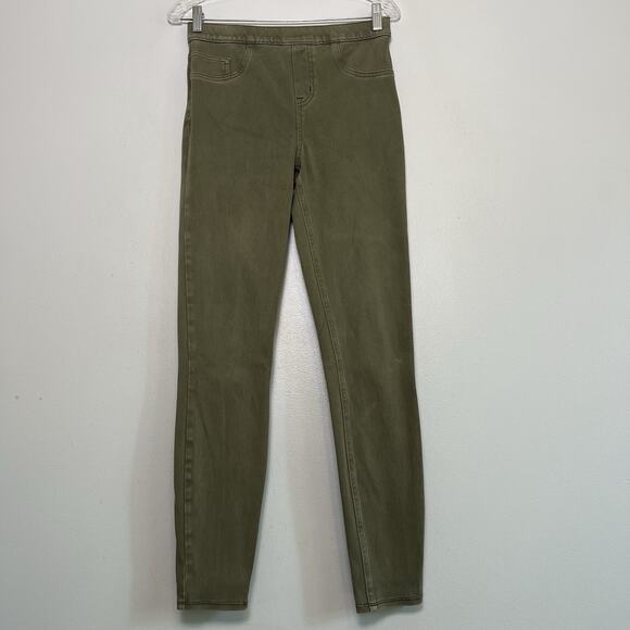 Spanx Women's Pull On Jeans Leggings Ankle Olive Green Sz M Stretch Tall - Picture 1 of 12
